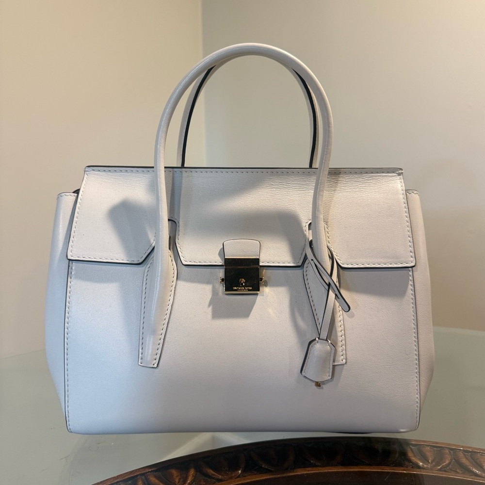 MICHAEL KORS COLLECTION Campbell white satchel